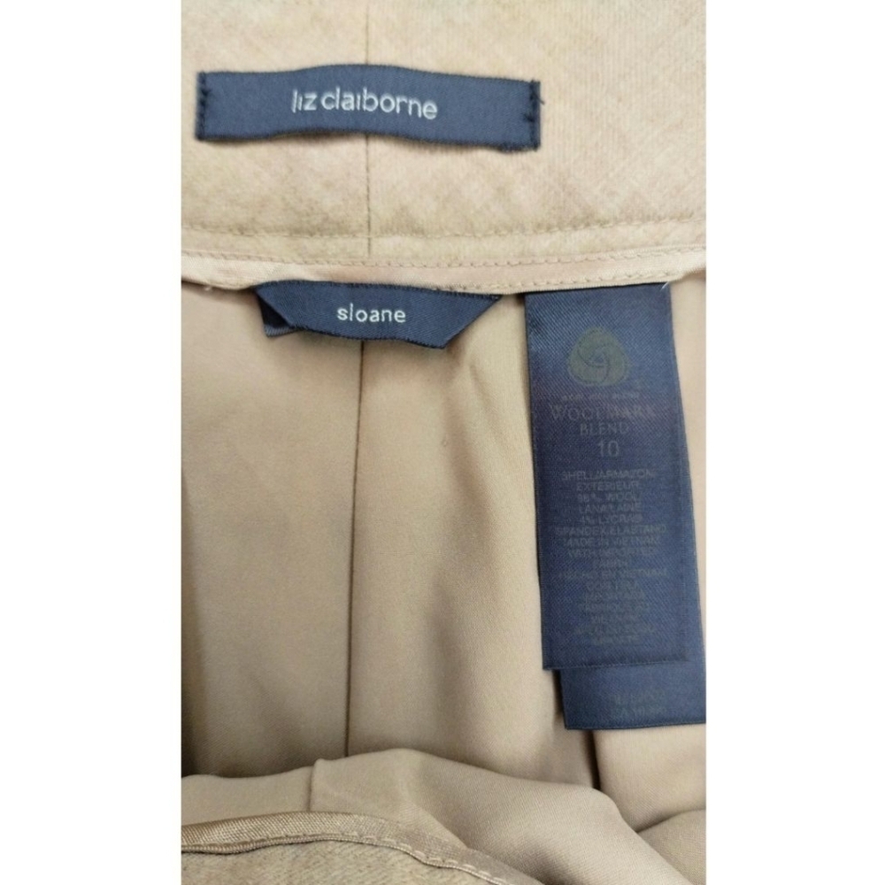 Liz Claiborne Sloane Wool Career Slacks Fully Lined Camel colored Size 10 - Picture 4 of 5